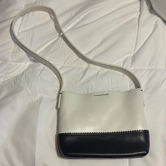 Hype White and Black Leather Mini Bag - Picture 1 of 6